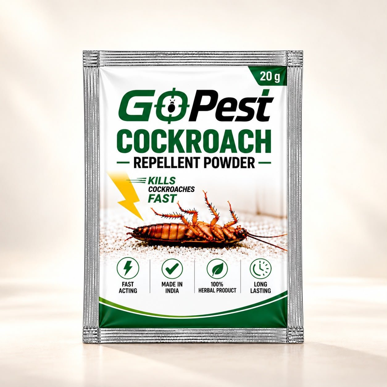 GoPest Cockroach Repellent Powder Fast Acting Cockroach Killer for Home & Kitchen